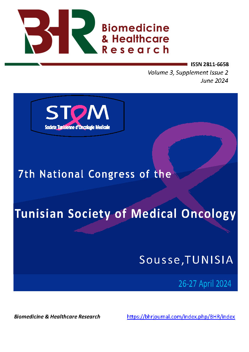 7th Congress of the Tunisian Society of Medical Oncology,  Sousse, Tunisia. 26-27 April 2024 
